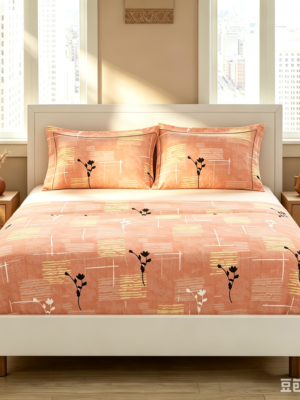 Nias Peace is Home 100% Cotton Double Bedsheet Set (Design 8029)