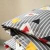 NIAS Aks Glazed Cotton Blend Bedsheet Set – Charcoal Geometric