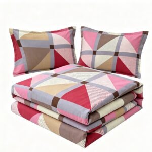 NIAS Miraaya Glazed Cotton Blend Bedsheet Set – Geometric Mosaic