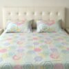 NIAS Inaya Glazed Cotton Blend Bedsheet Set – Mint Hexagons
