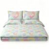 NIAS Inaya Glazed Cotton Blend Bedsheet Set – Mint Hexagons
