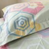 NIAS Inaya Glazed Cotton Blend Bedsheet Set – Mint Hexagons