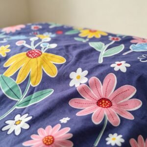 NIAS Mehr Glazed Cotton Blend Bedsheet Set – Navy Floral