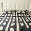 NIAS Zehra Glazed Cotton Blend Bedsheet Set – Black & Grey Arches