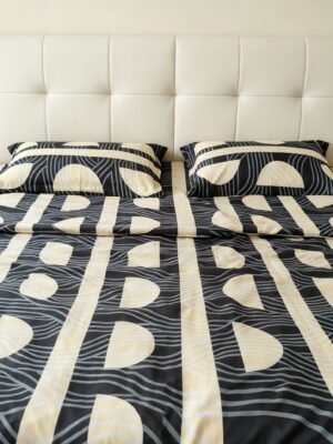 cotton-double-bedsheet-glazed-navy-blue-floral-print-92-x-100-original-imahqucu7k2thztv.jpeg NIAS Zehra Glazed Cotton Blend Bedsheet Set – Black & Grey Arches