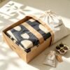 NIAS Zehra Glazed Cotton Blend Bedsheet Set – Black & Grey Arches
