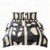 NIAS Zehra Glazed Cotton Blend Bedsheet Set – Black & Grey Arches