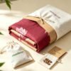 NIAS Gulnaar Glazed Cotton Blend Bedsheet Set – Maroon Tulips