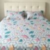NIAS Elara Glazed Cotton Blend Bedsheet Set – Pastel Diamond