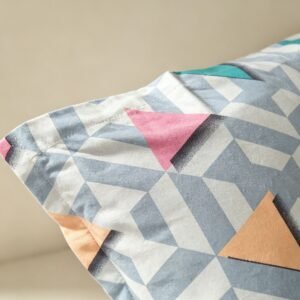 NIAS Elara Glazed Cotton Blend Bedsheet Set – Pastel Diamond